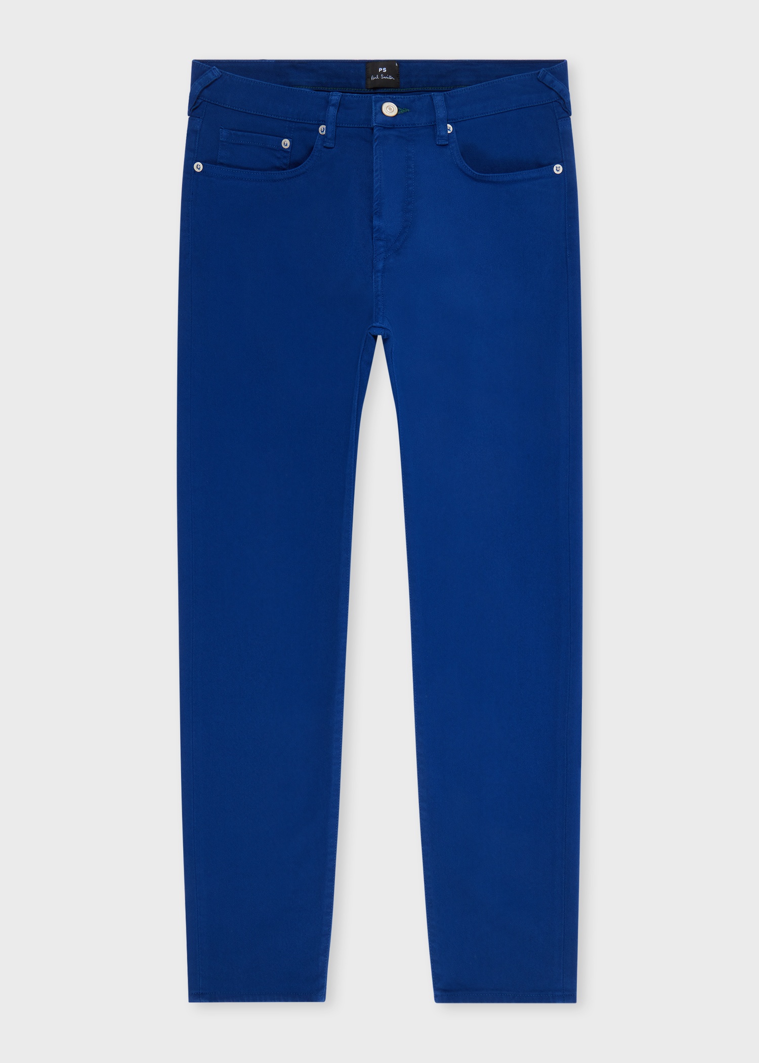 Tapered-Fit Royal Blue Garment-Dyed Organic Cotton-Stretch Jeans - 1