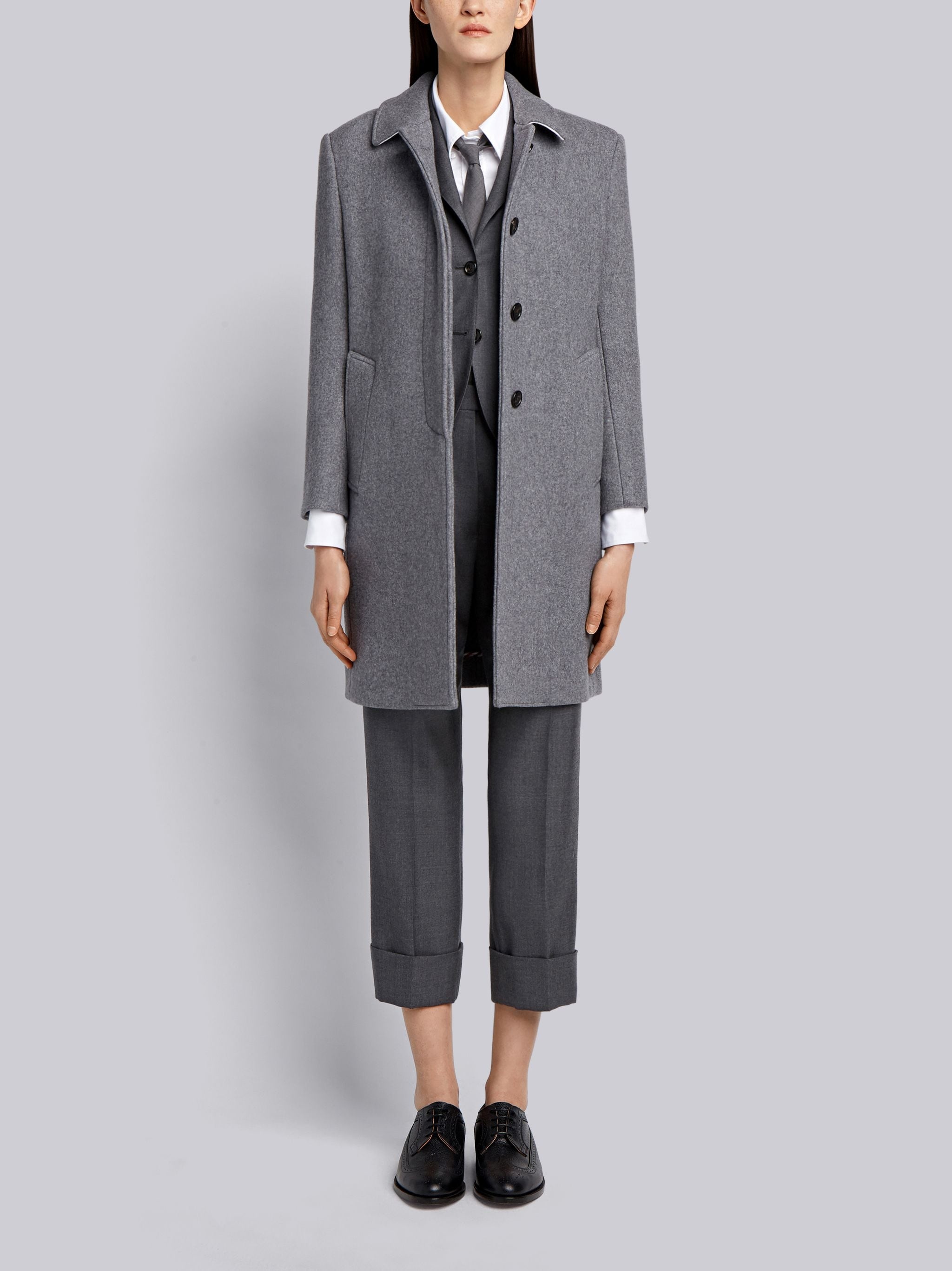 Unlined Bal Collar Overcoat In Boiled Wool - 4