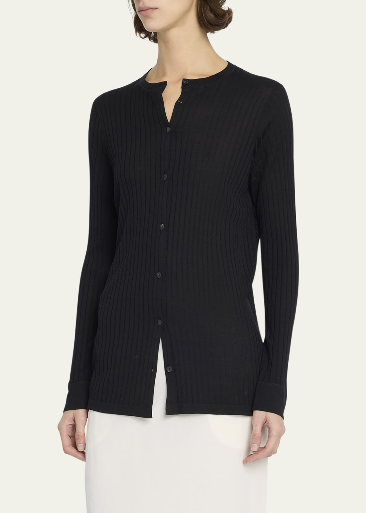 Kanya Wide Rib Crewneck Cardigan - 4