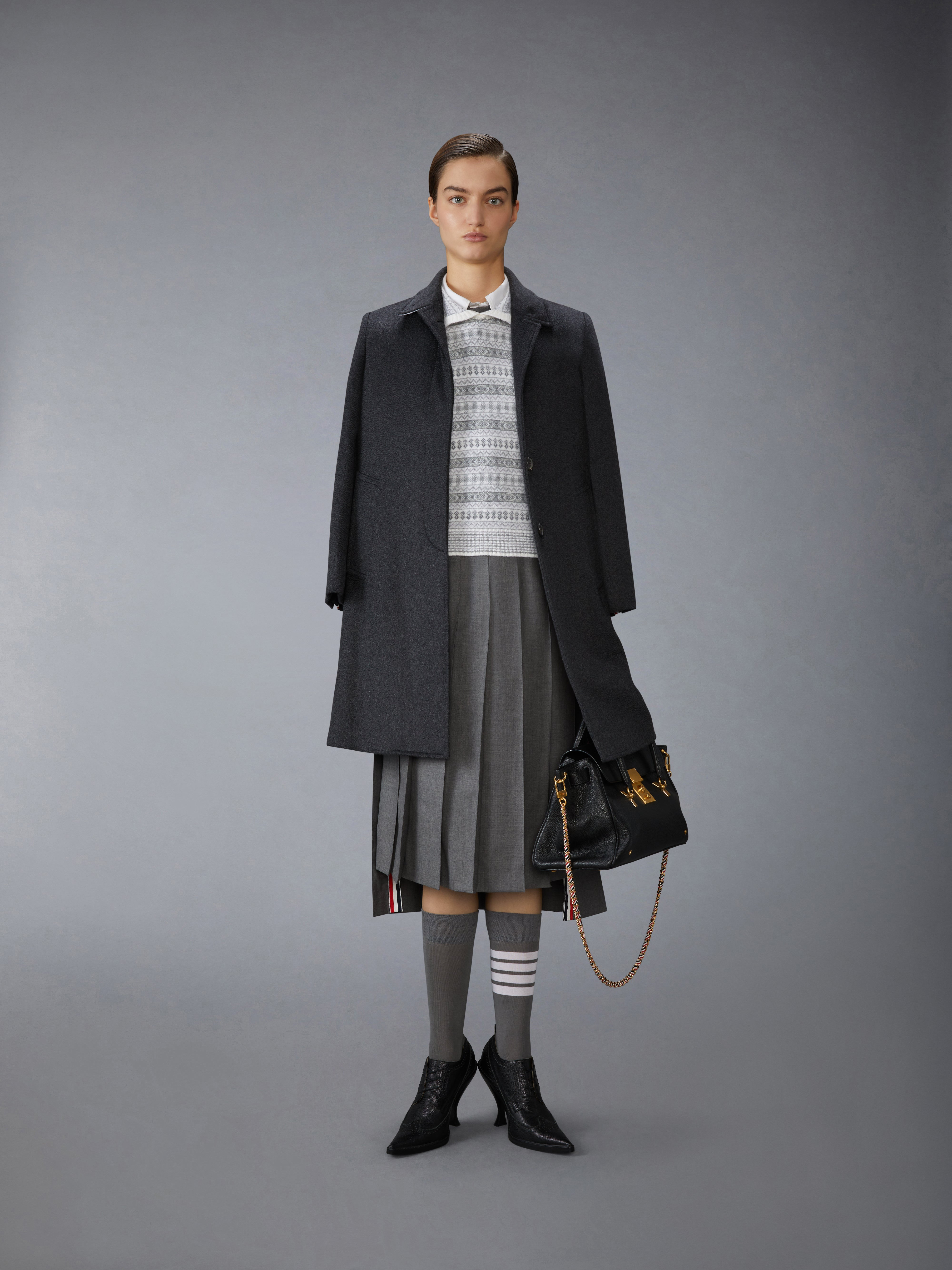 WOOL FLANNEL AND MOHAIR JACQUARD PETER PAN COLLAR PULLOVER - 4