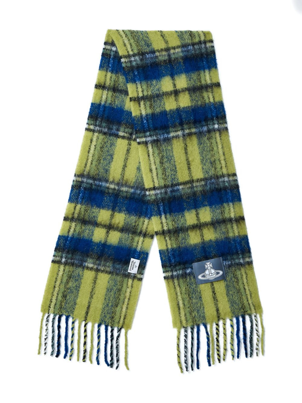 plaid fringed scarf - 2