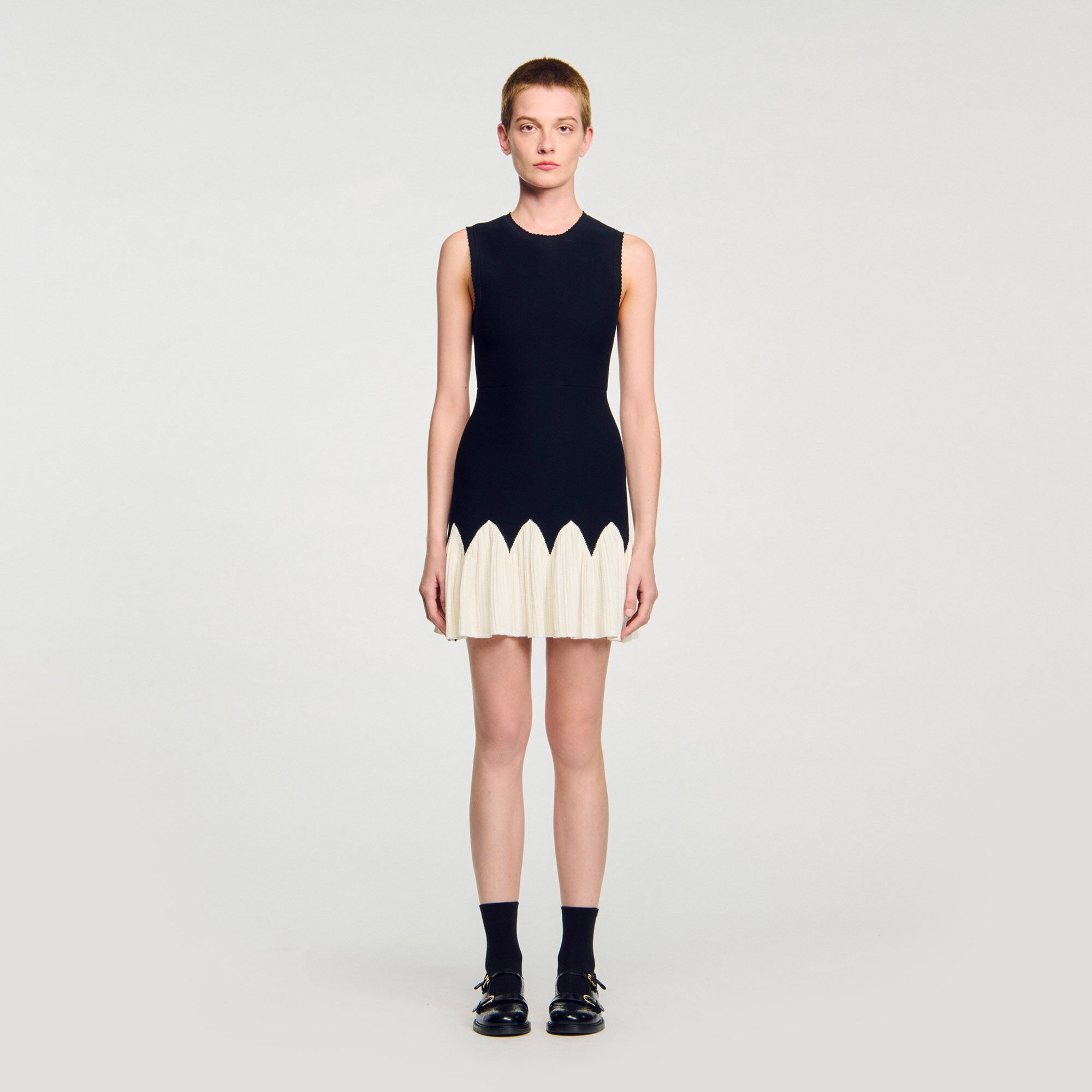 TWO-TONE MINI KNIT DRESS - 2
