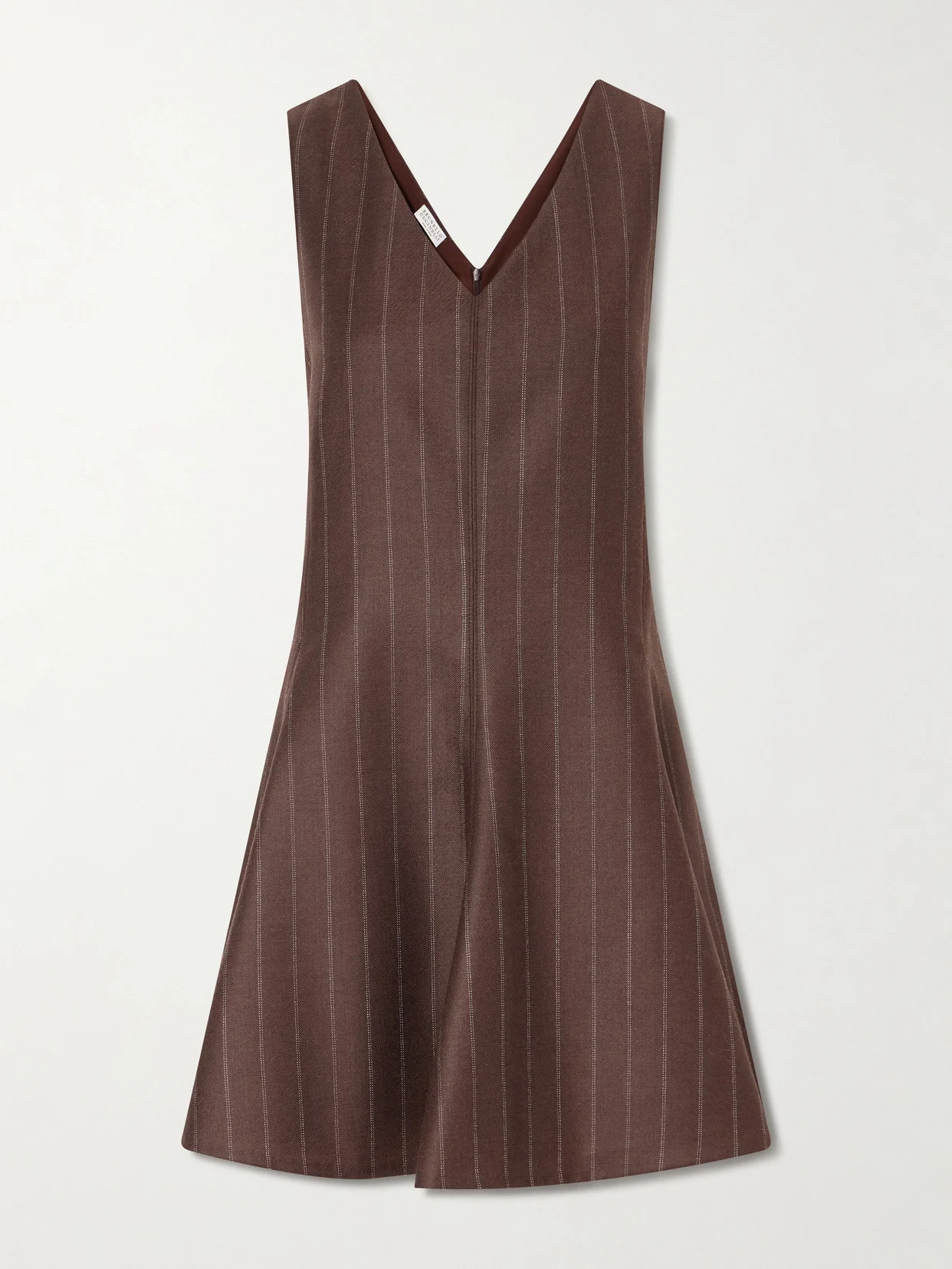 Striped Wool Woven Mini Dress - 1
