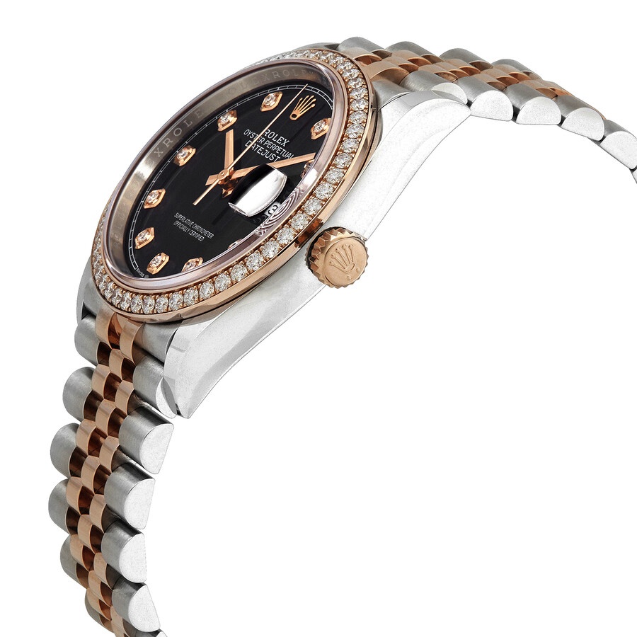 Rolex Datejust 36 Black Diamond Dial Automatic Men's Steel and 18k Everose Gold Jubilee Watch 126281 - 2