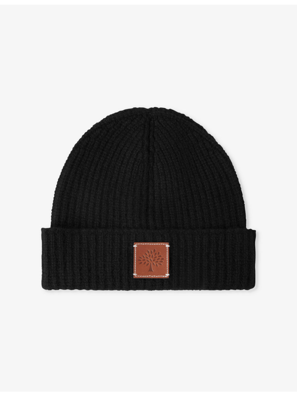 Branded-patch ribbed wool beanie - 1