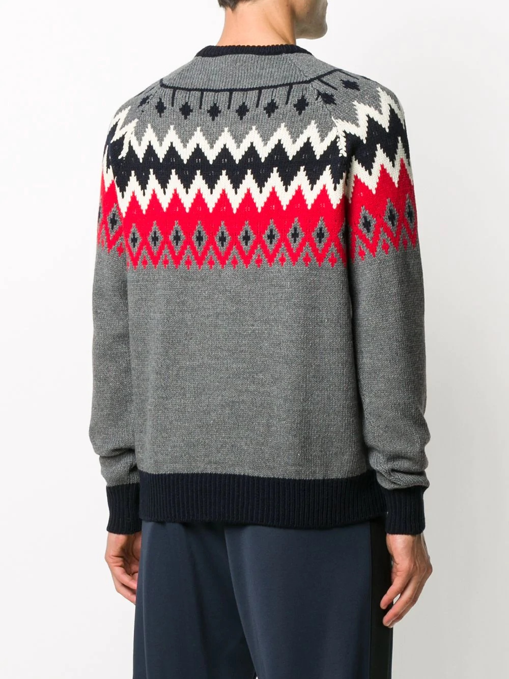 zig-zag intarsia knit jumper - 4