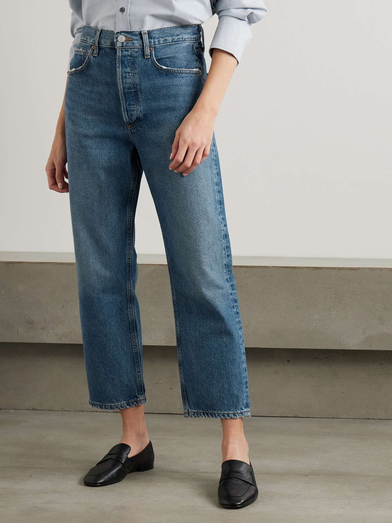 '90s Crop mid-rise straight-leg jeans Mid denim - 3