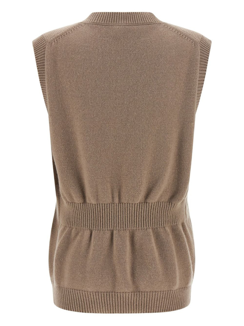 FENDI V-neck cashmere tank top outlook