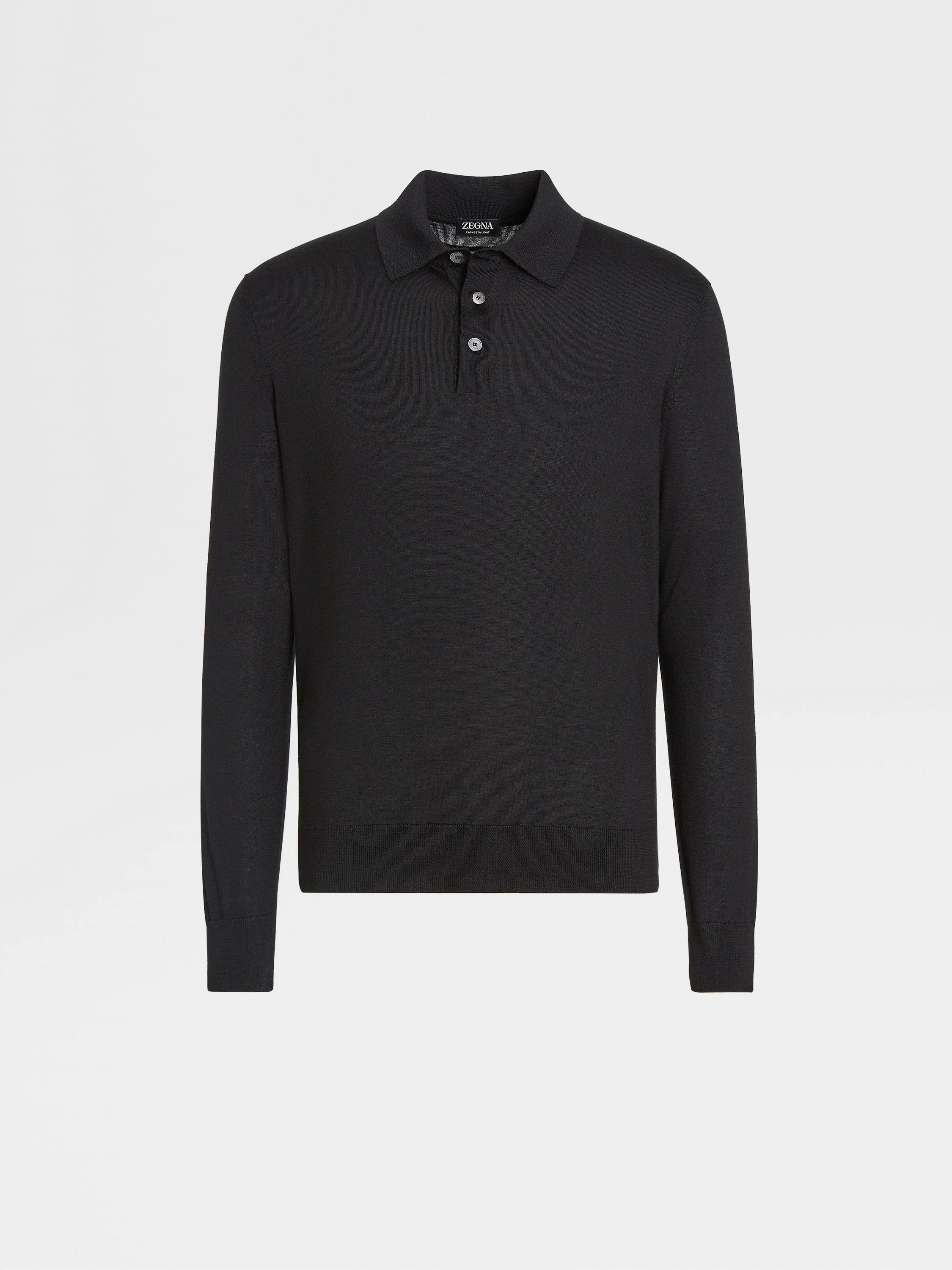 BLACK CASHSETA POLO SHIRT - 1