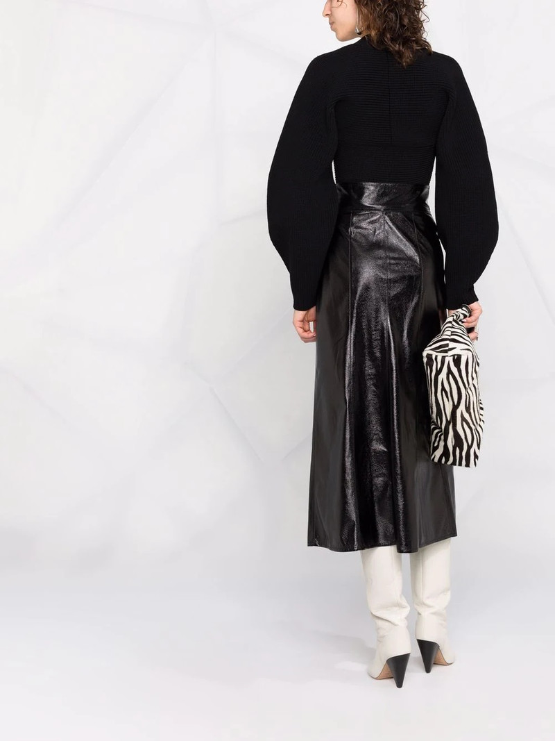 Baxomili faux leather midi skirt 6