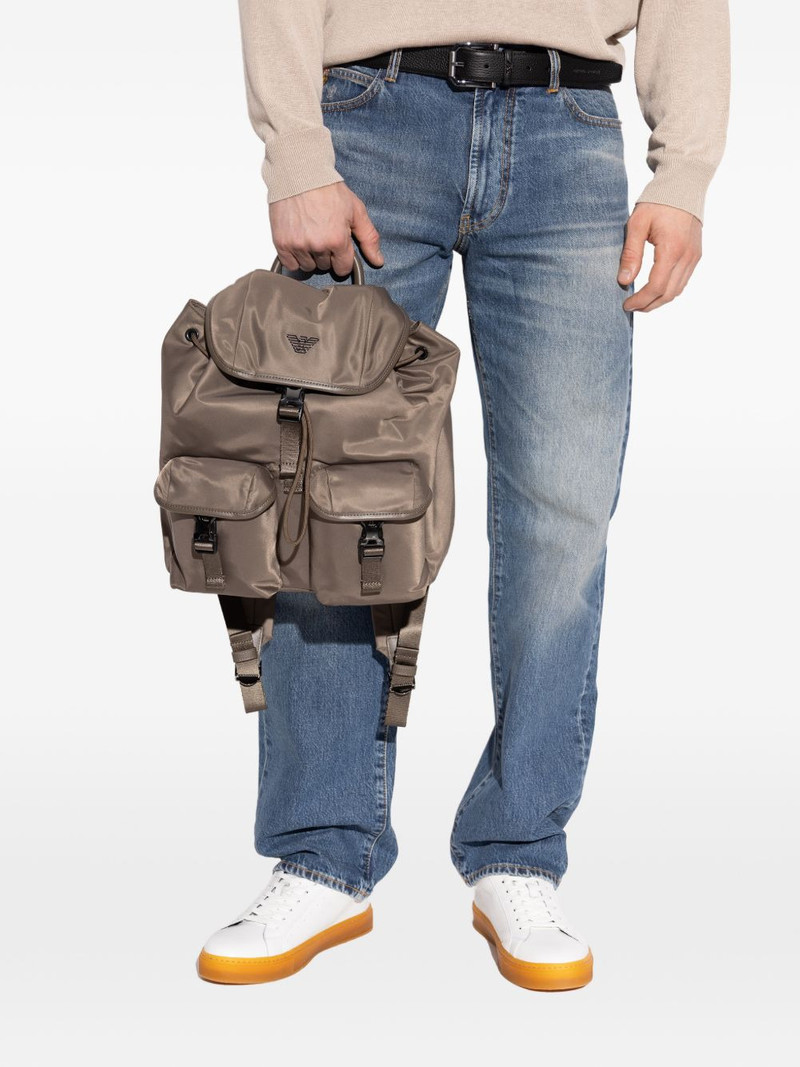 EMPORIO ARMANI buckle flap backpack outlook