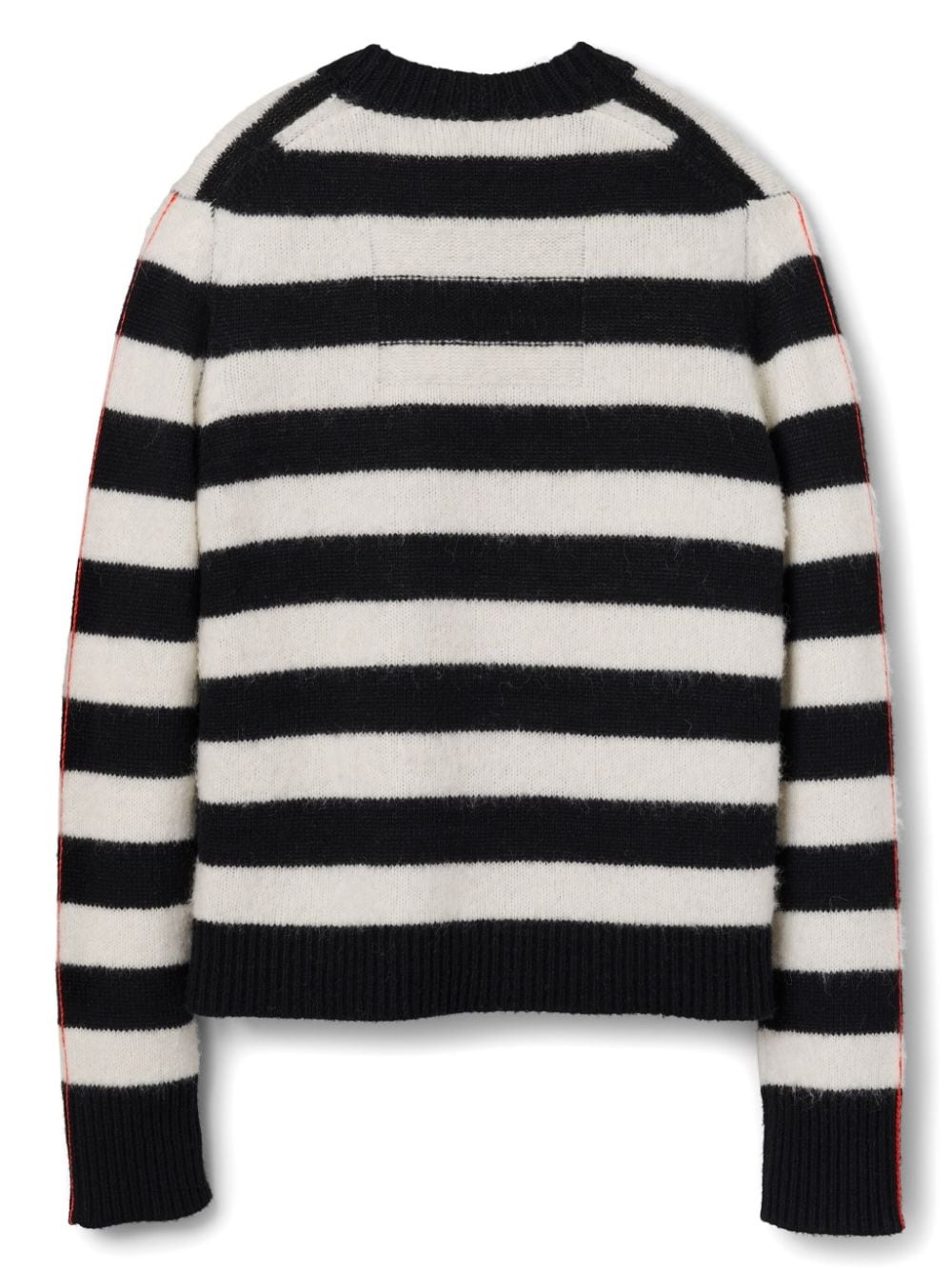 logo-embroidered striped jumper - 6