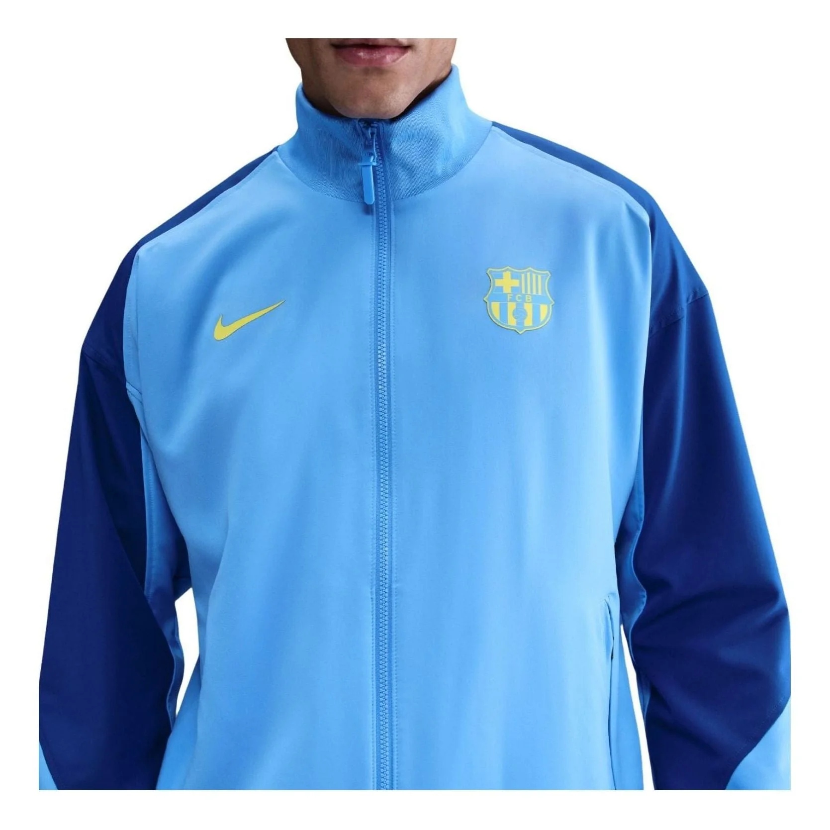 Nike x F.C. Barcelona Strike Fourth Dri-FIT Anthem Jacket 'University Blue Gym Blue Opti Yellow' FZ3 - 1