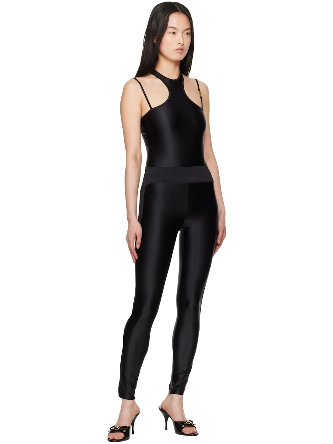Black Logo Trim Leggings - 4