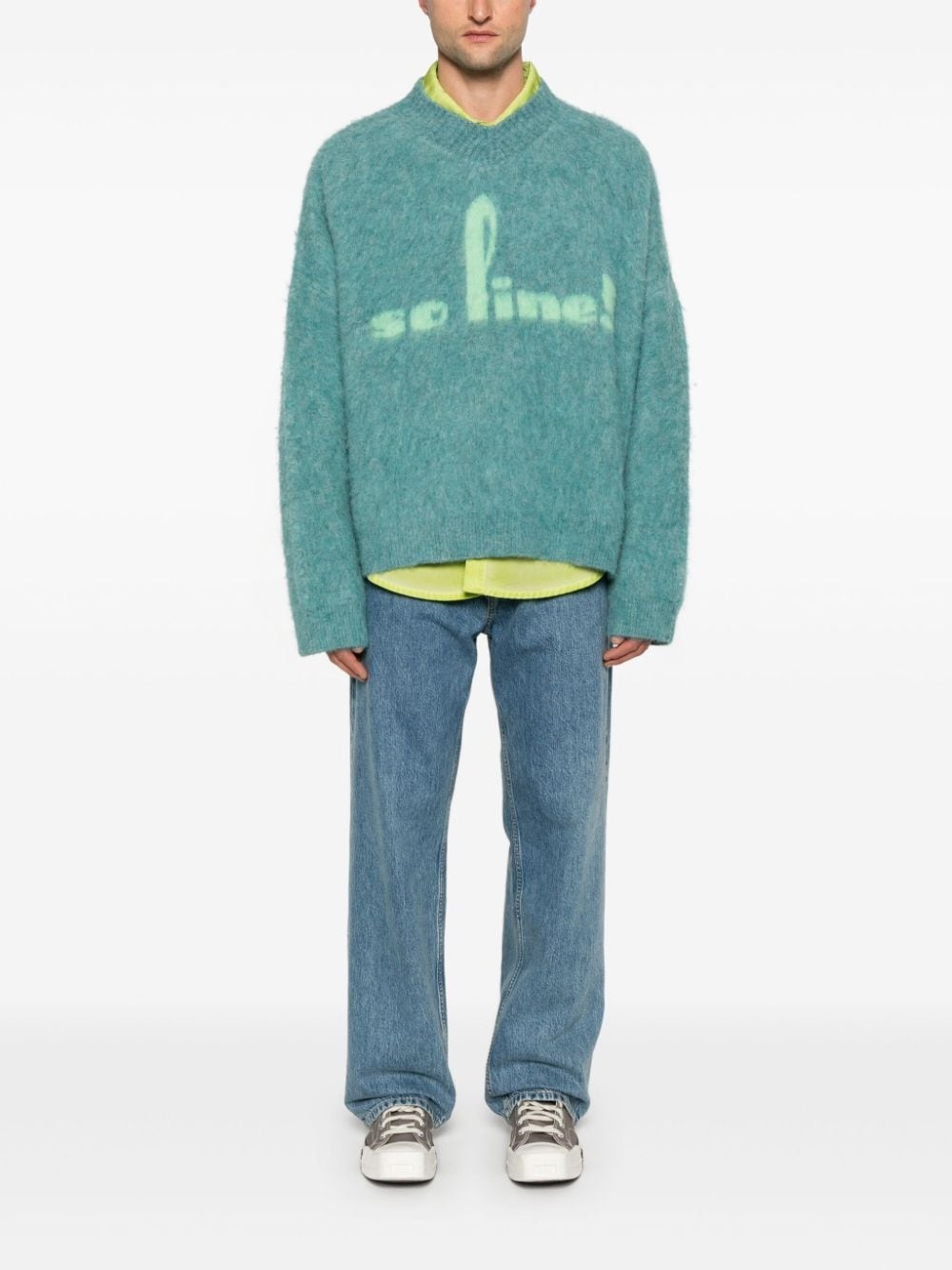 brushed V-neck sweater - 3