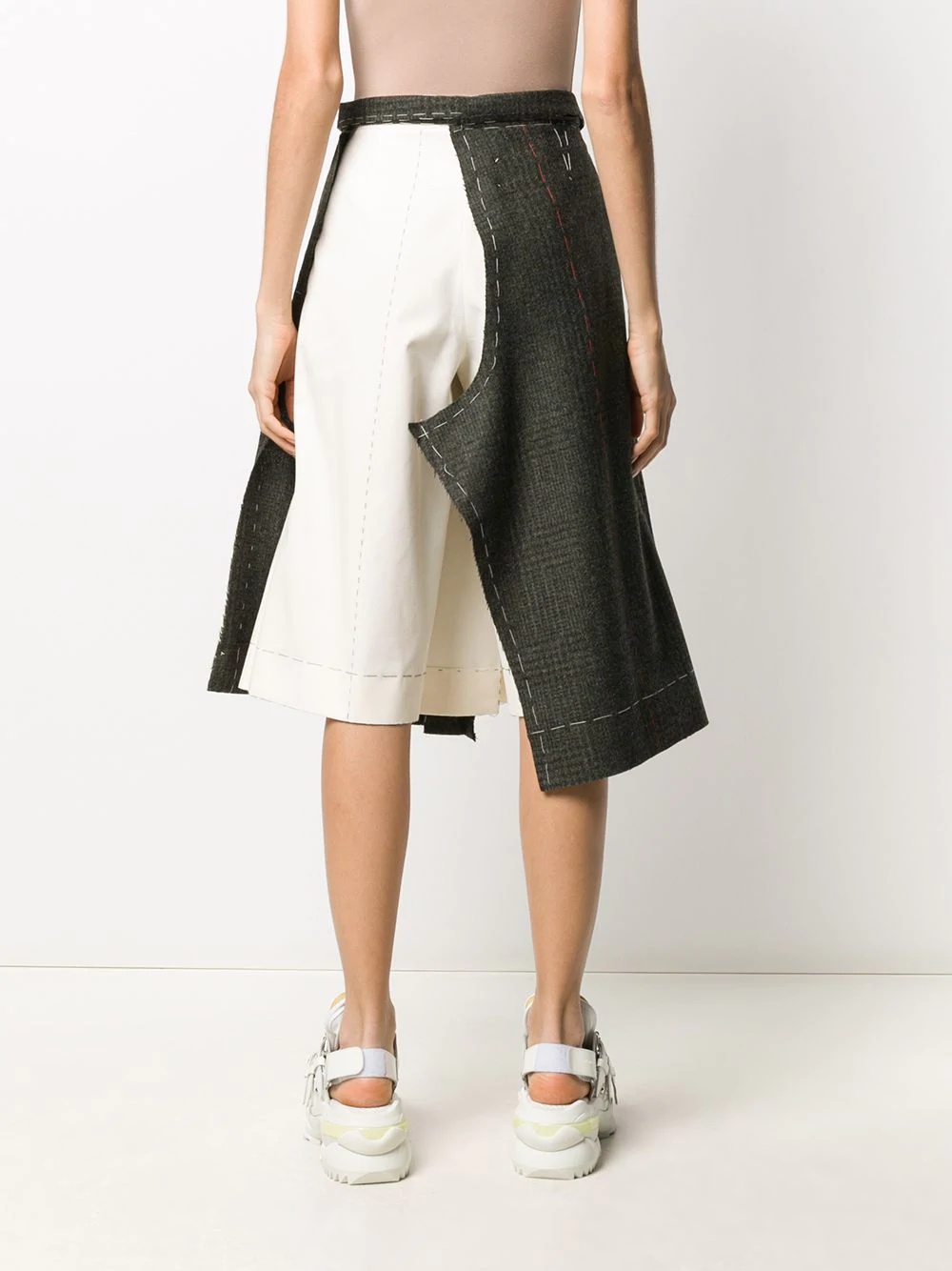 panelled asymmetric skirt - 4