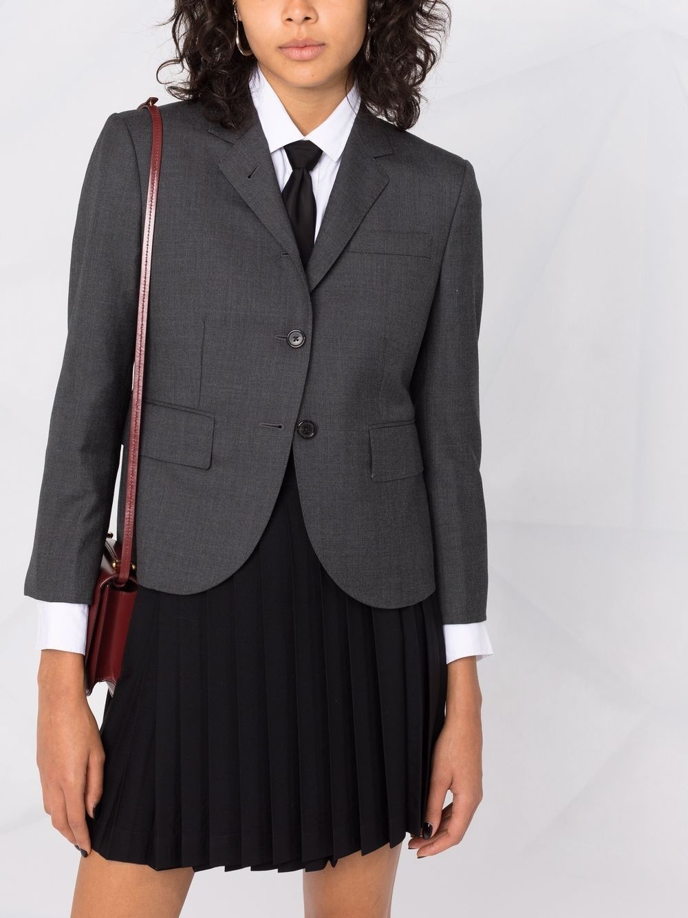 cropped single-breasted blazer - 5