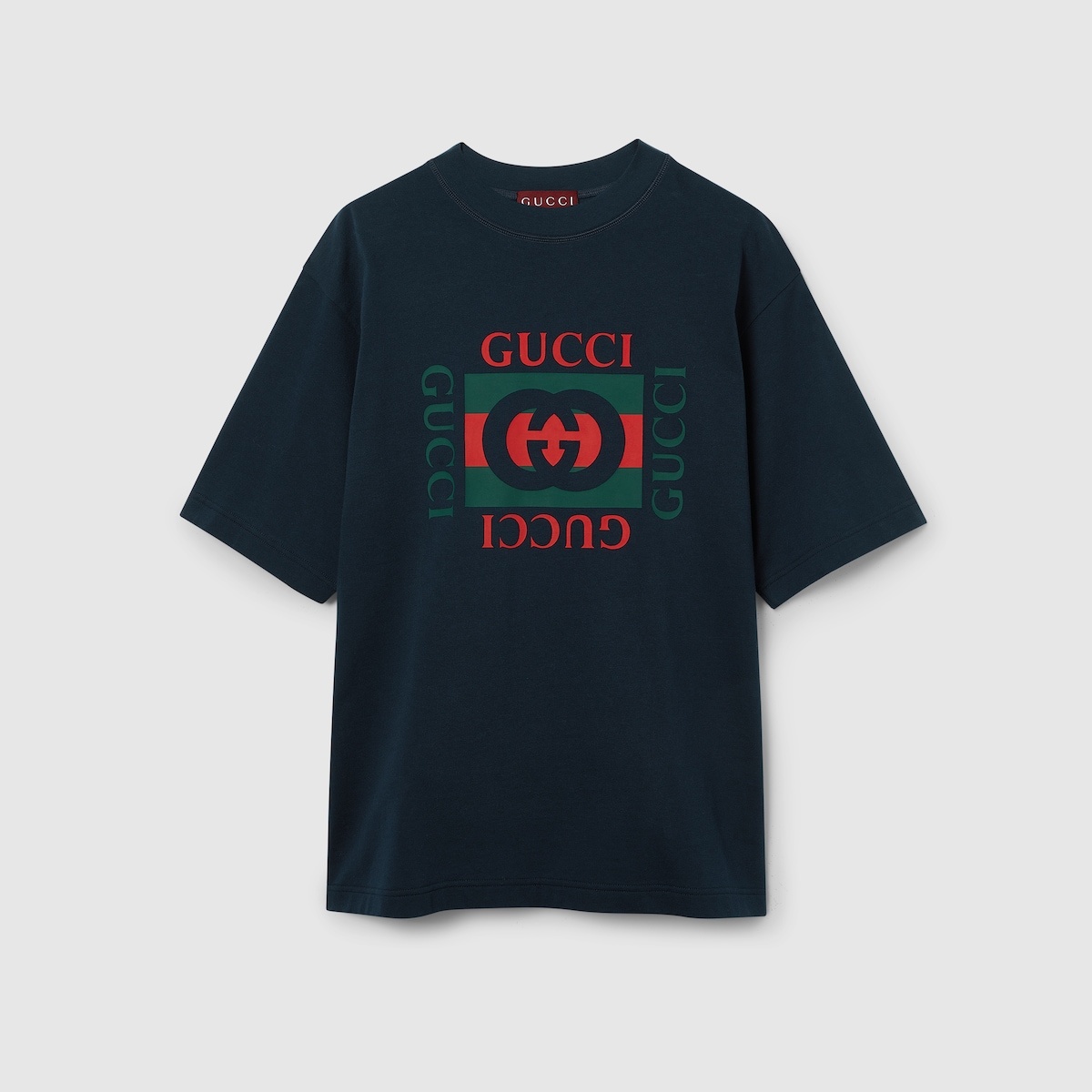 GUCCI Cotton jersey T-shirt with Gucci print | REVERSIBLE