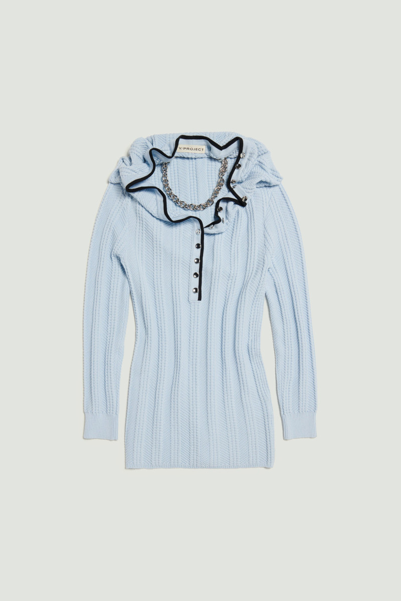 Ruffle Necklace Knit Mini Dress 6