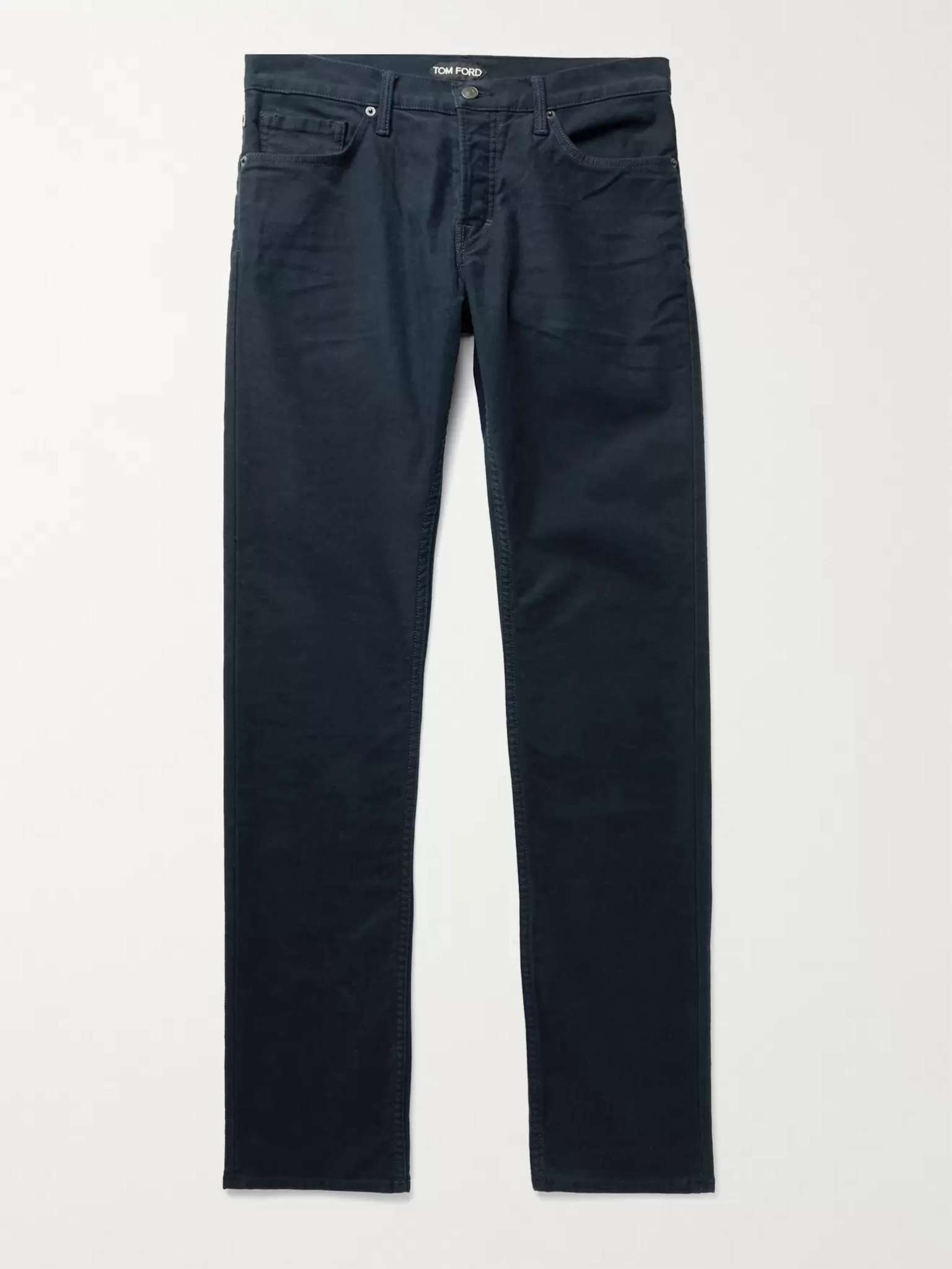 Slim-Fit Cotton-Blend Moleskin Trousers - 1