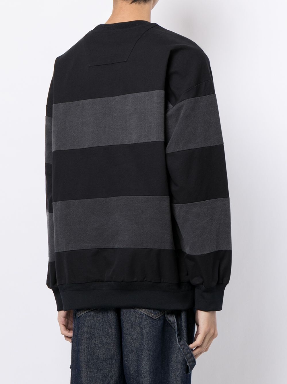 striped rib-trimmed cotton sweatshirt - 4