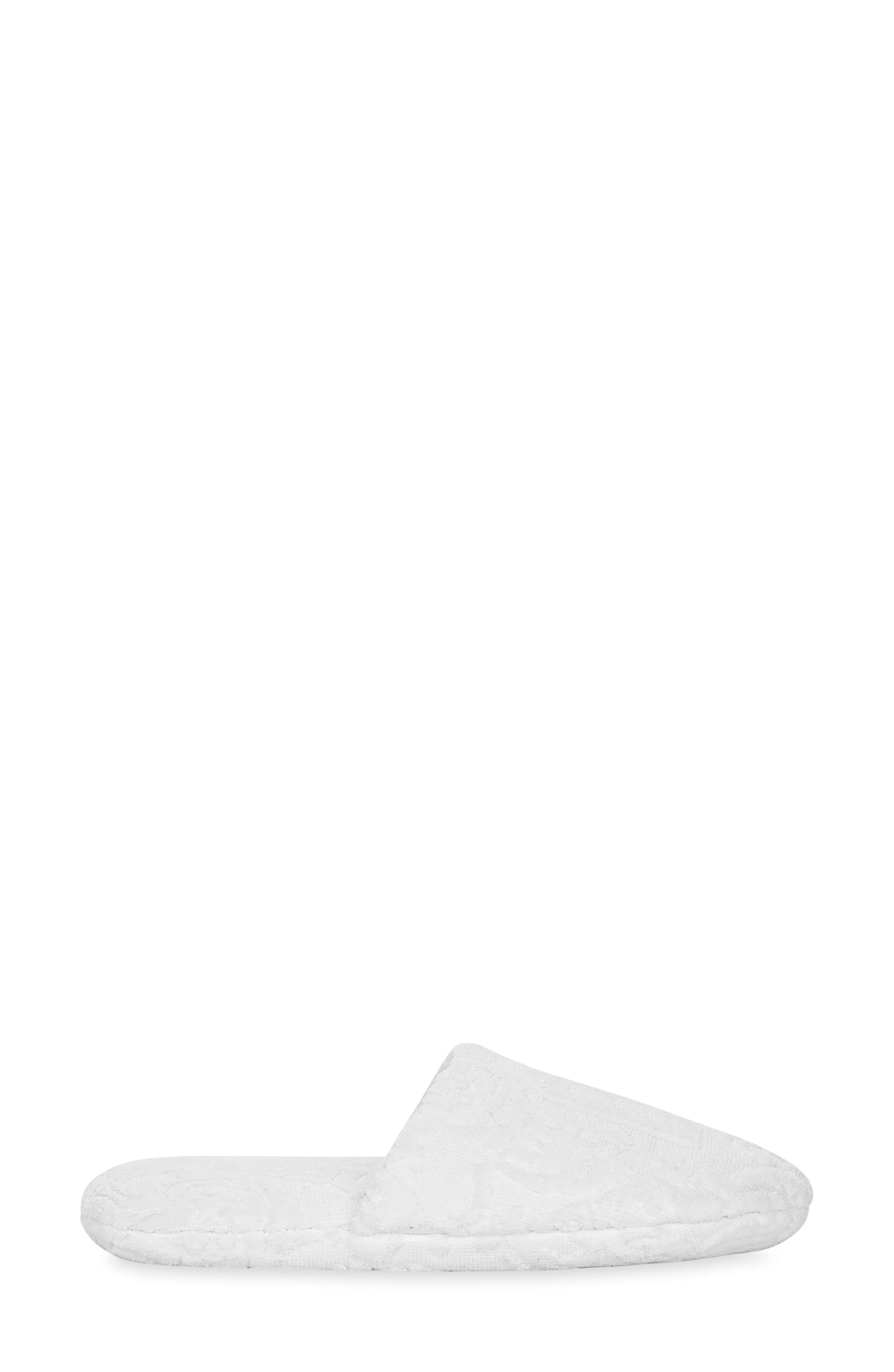 Dolce&Gabbana DG Logo Jacquard Cotton Terry Cloth Scuff Slipper in White at Nordstrom - 2