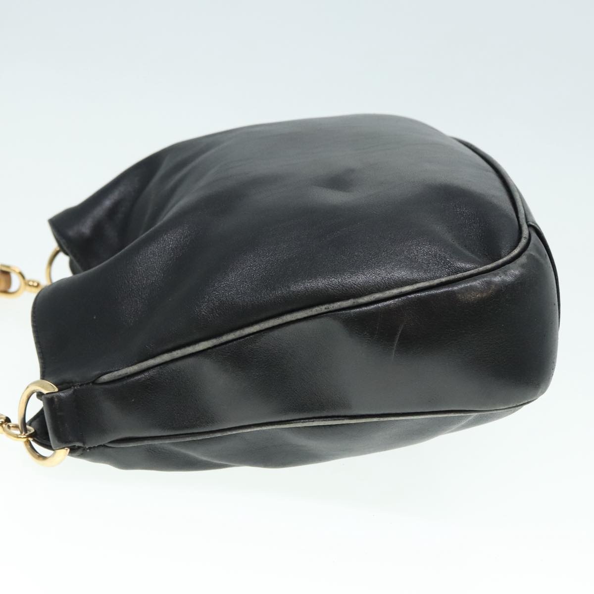 GUCCI Bamboo Hand Bag Leather Black Gold 001 1638 001 1638 - 4