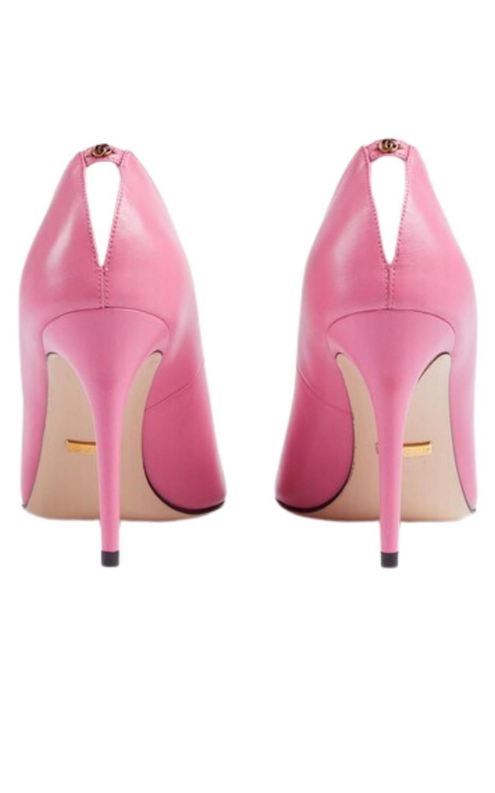 Pink Leather Stiletto Pump - 3
