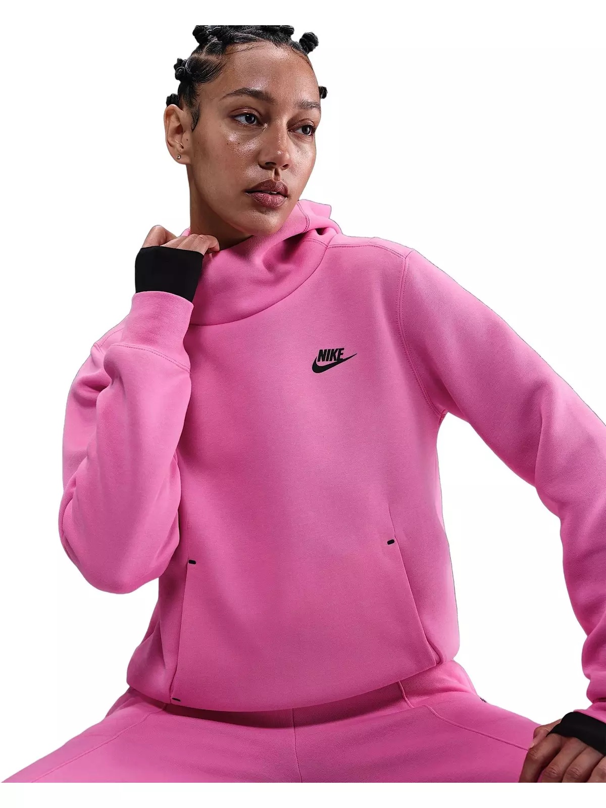 Women's Sportswear Tech Fleece Hoodie -Pink/Black - 3