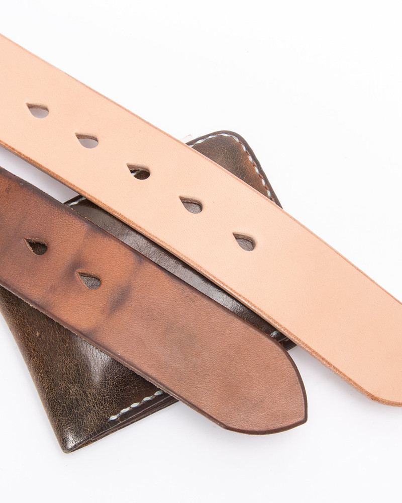 HEAVY DUTY &QUOT;TOCHIGI&QUOT; LEATHER BELT WITH NICKEL PLATED GARRISON BUCKLE - NATURAL 10