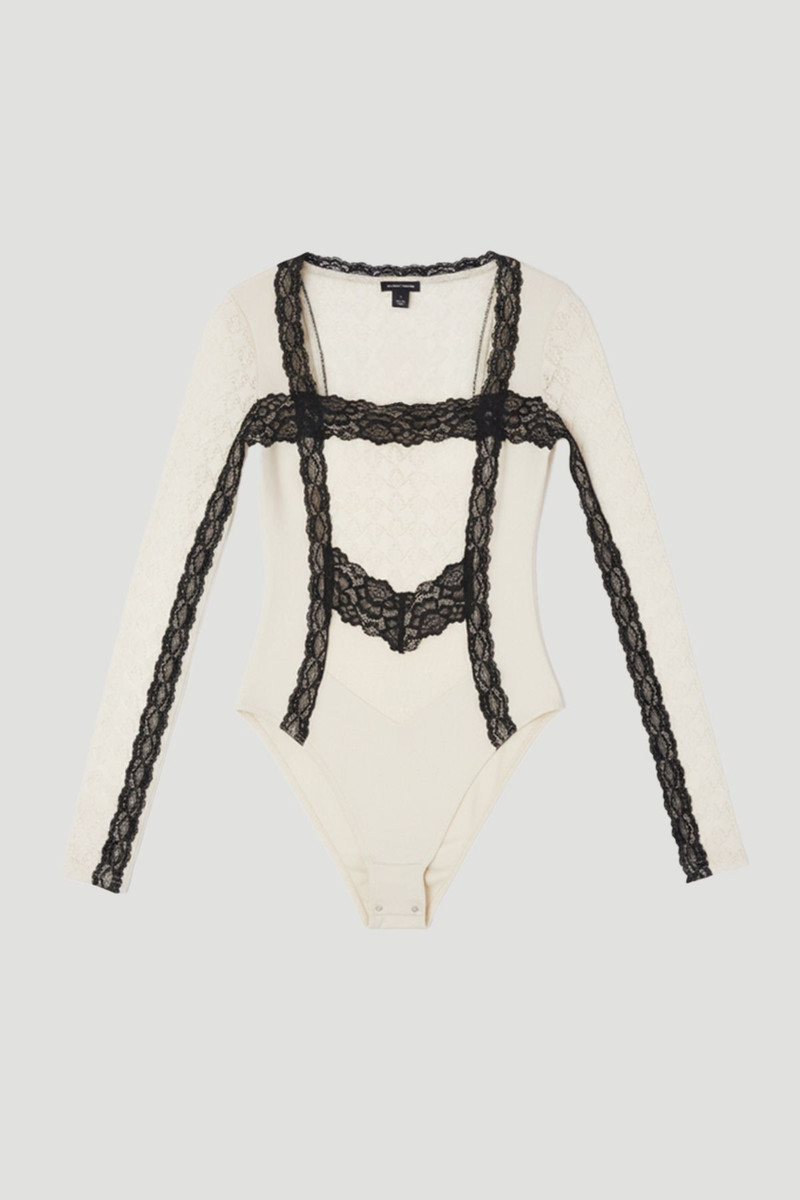 Lace Textured Scoop Neck Bodysuit 4