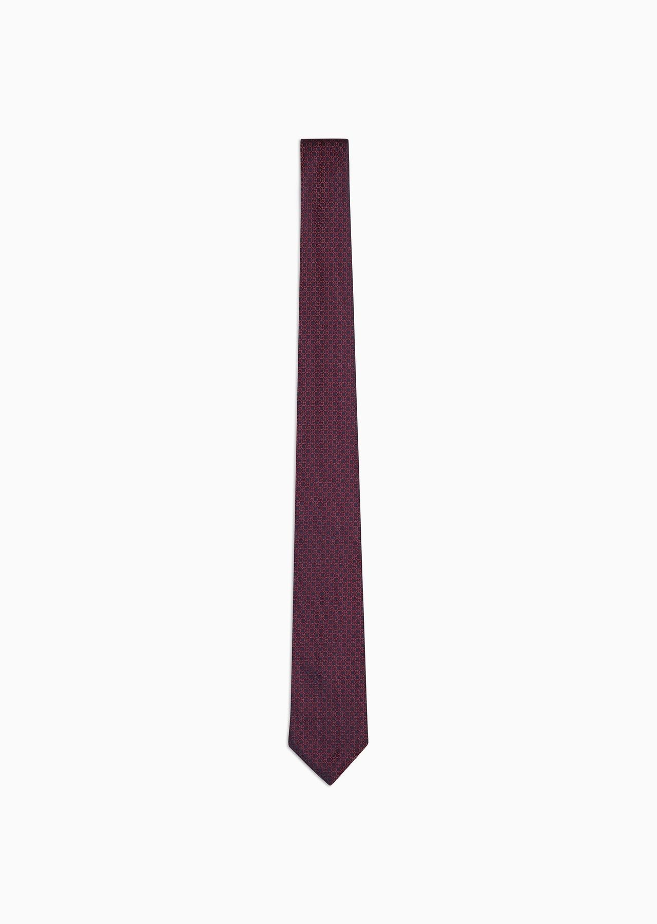 Silk tie with jacquard monogram - 1