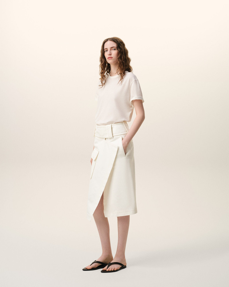 WHITE COTTON WRAP SKIRT 6