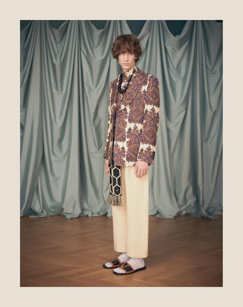 SHORT-SLEEVED LINEN KAFTAN WITH VOYAGE IMAGINAIRE PRINT 9