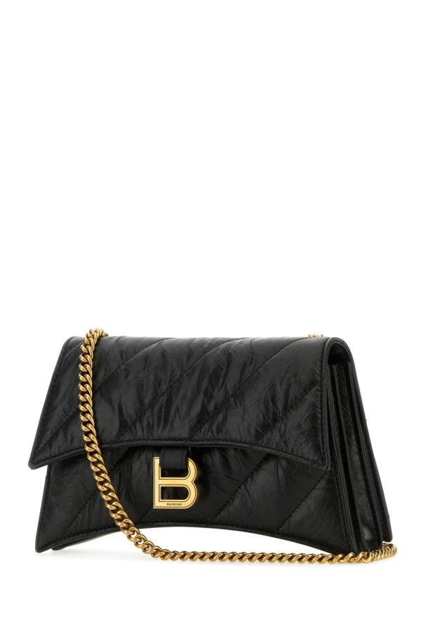 【関税＆送料込み】Balenciaga Crush Shoulder Bag Xs BALENCIAGA Black leather Crush XS shoulder bag