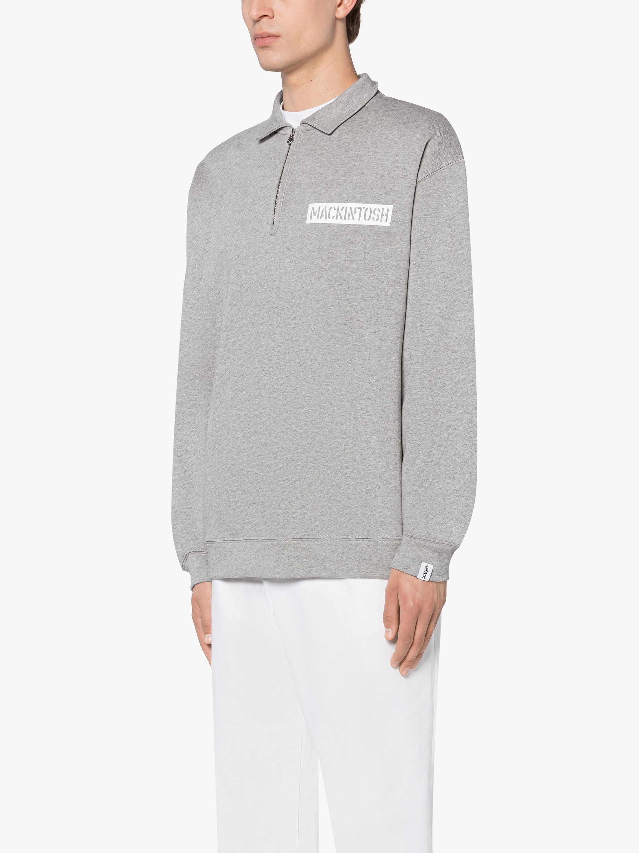 GREY COTTON BOX LOGO SWEATSHIRT - 3