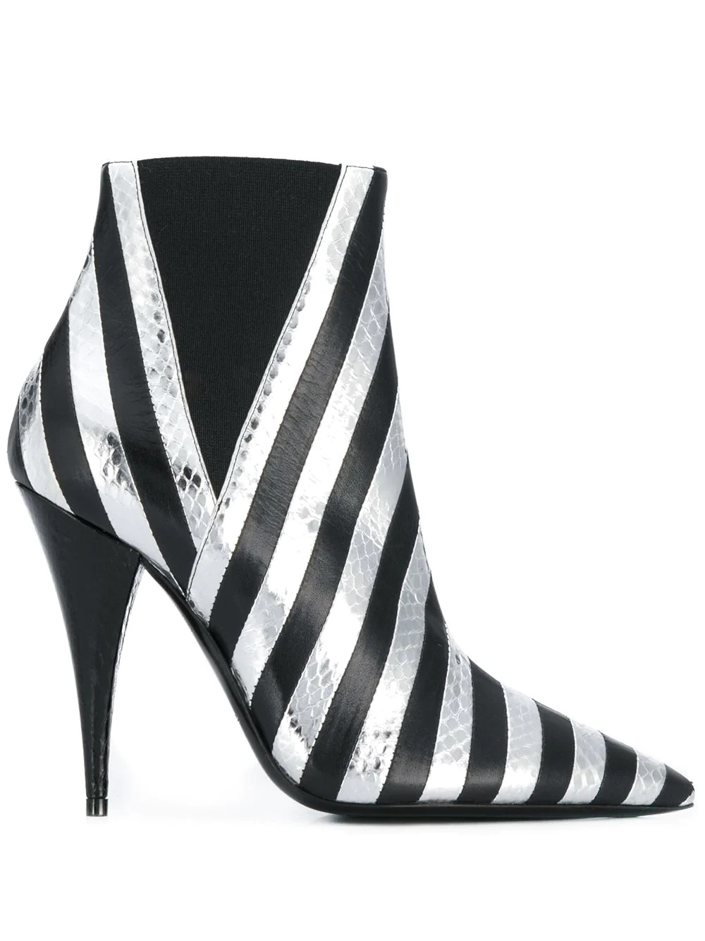 Kiki snakeskin effect striped boots - 1