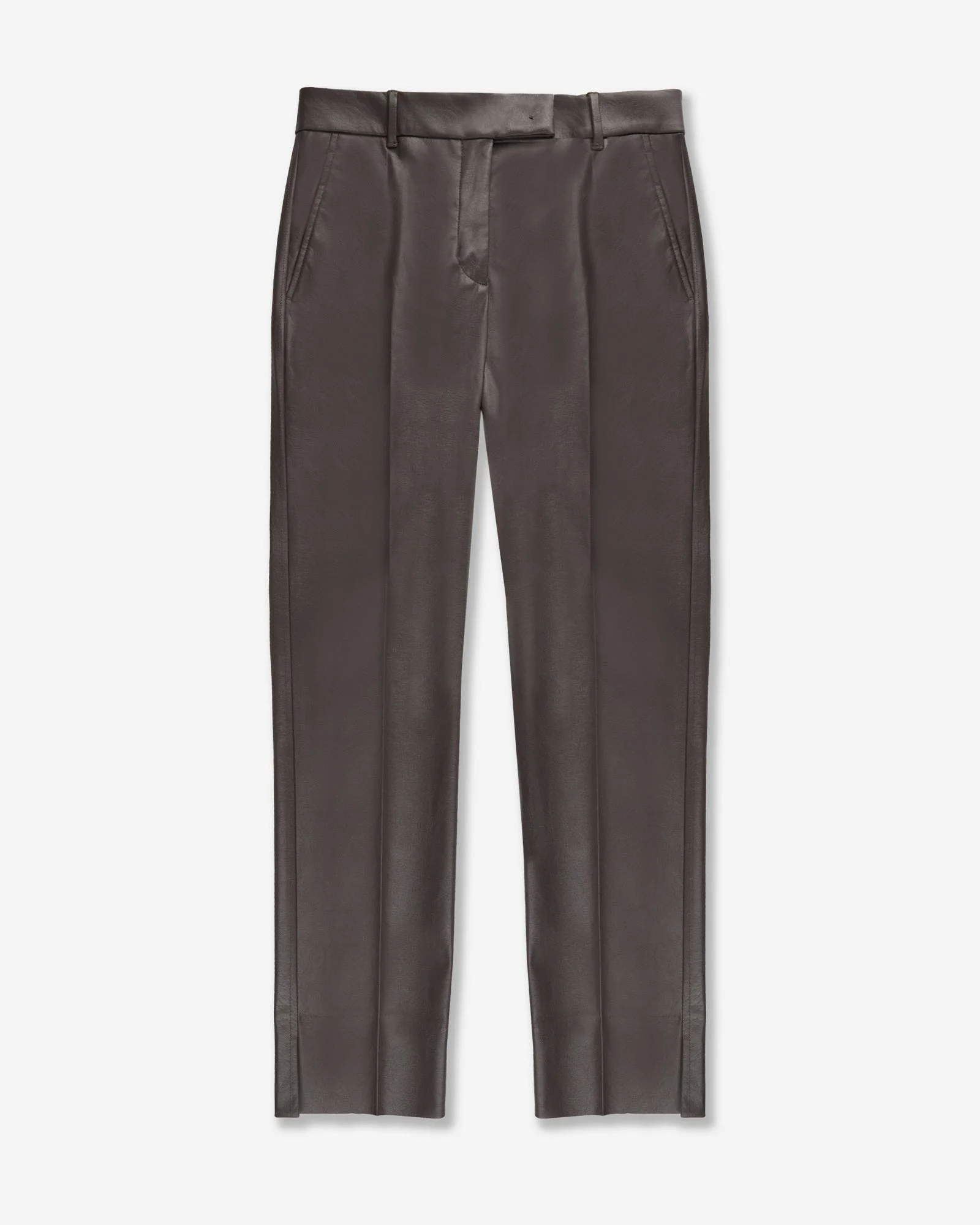 Slim fit trousers in stretch faux leather - 1
