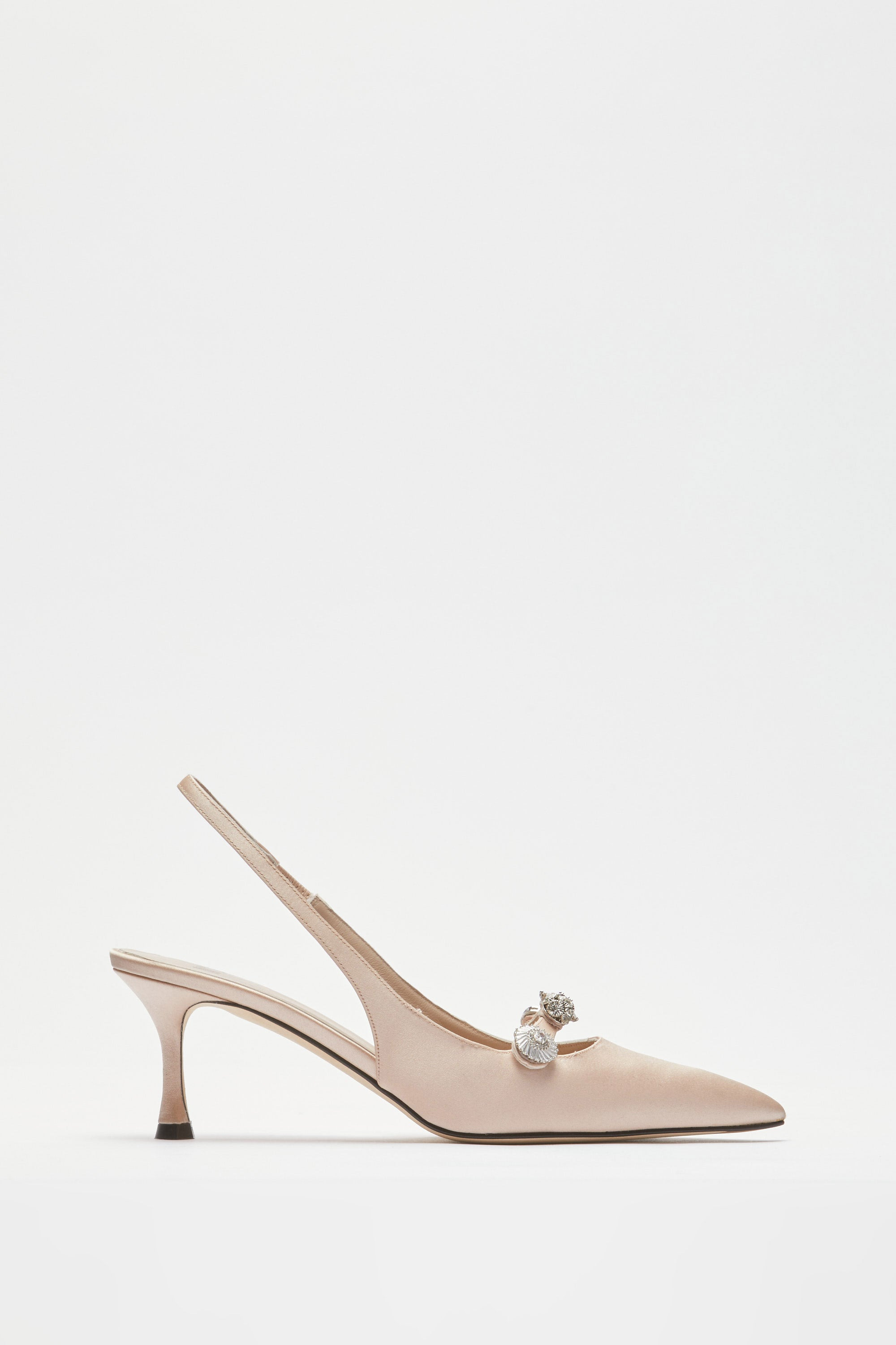 SATIN SLINGBACK WITH JEWEL DETAILS - 3