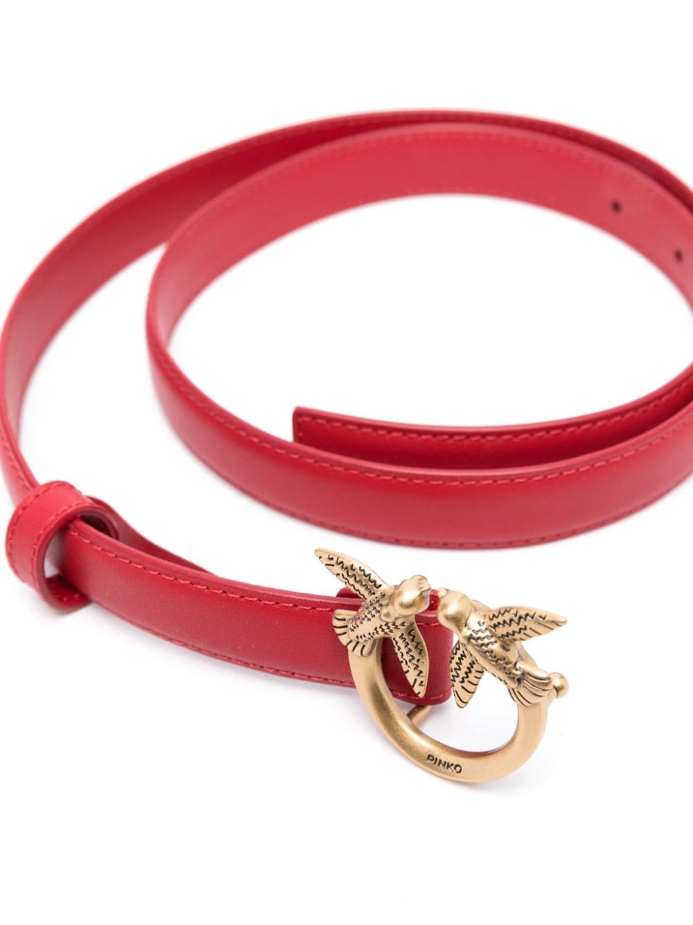 Love Birds thin leather belt - 2