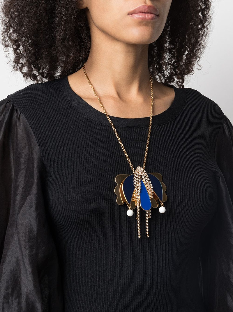 La DoubleJ draped floral-pendant necklace outlook