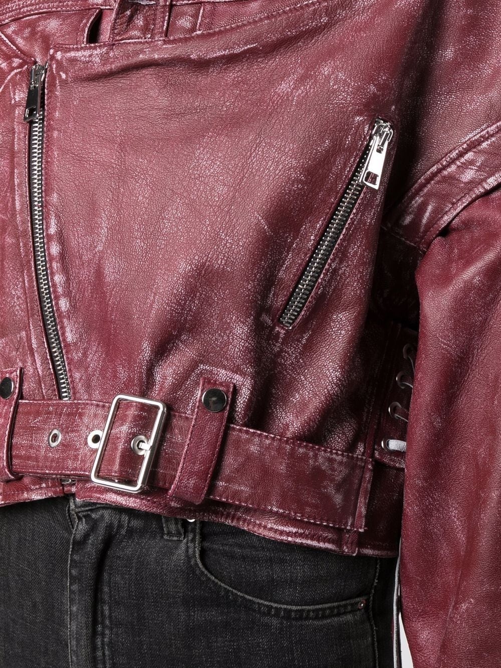 oversized-fit biker jacket - 5