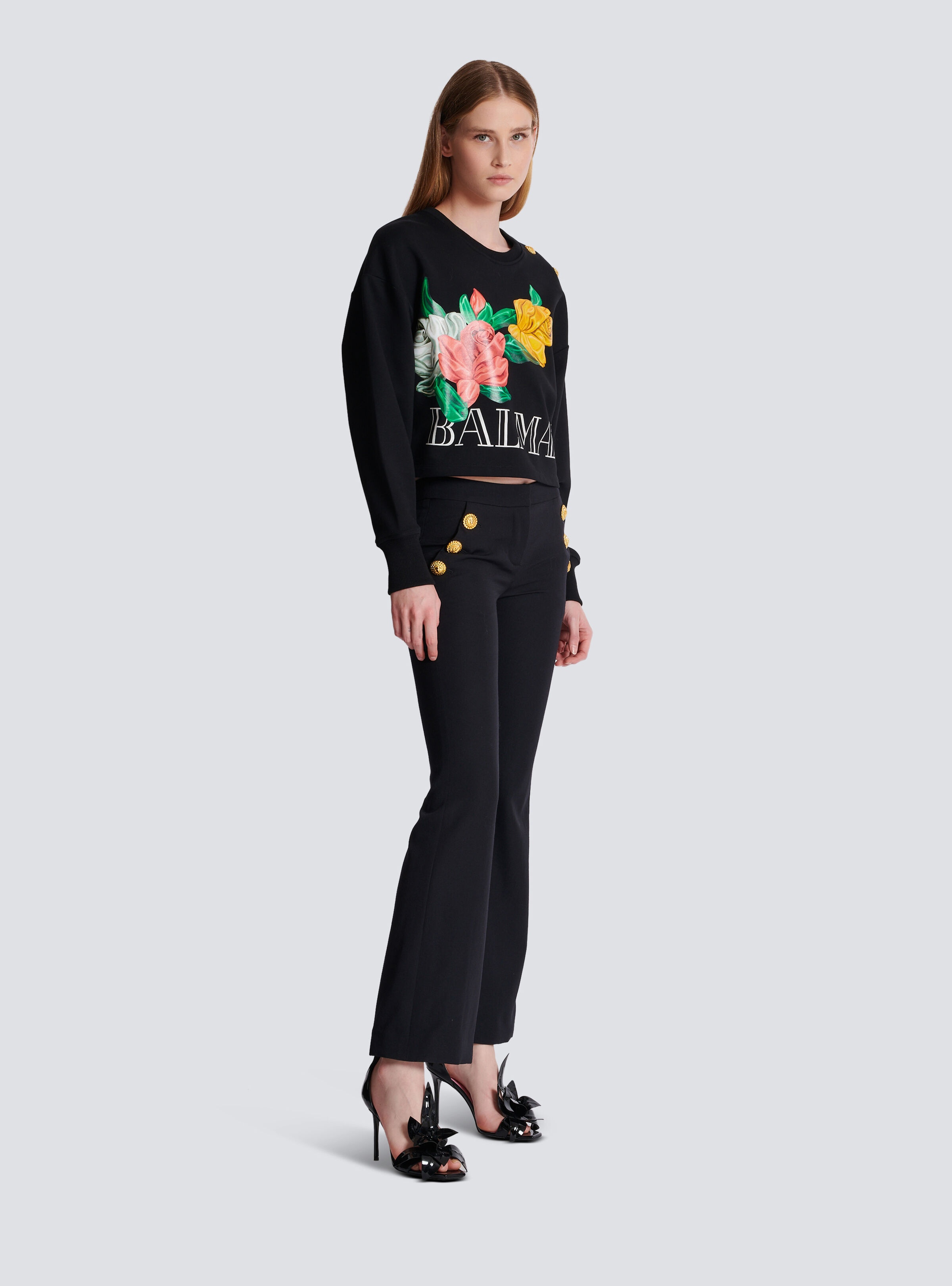 Vintage Balmain sweatshirt with Roses print - 3