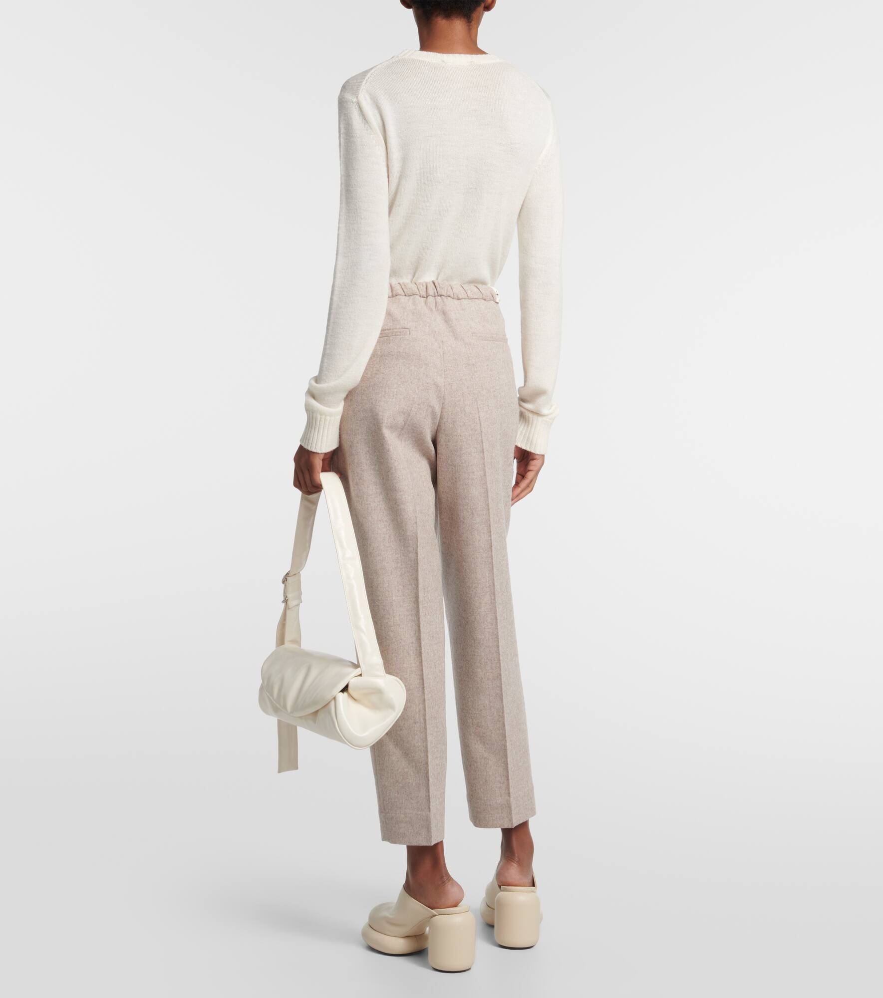 Wool cropped straight pants - 3