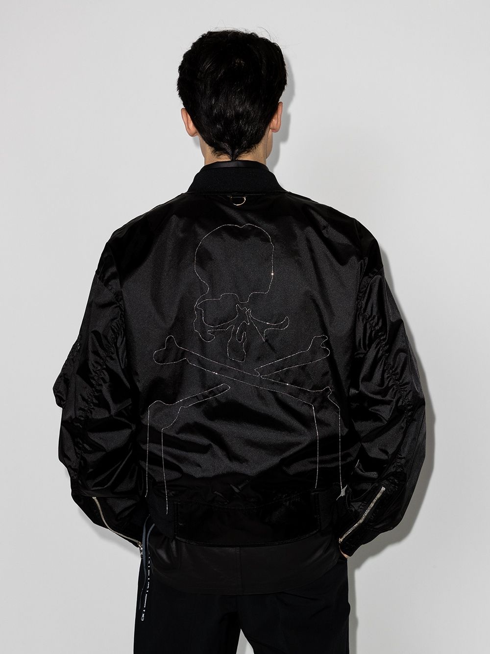 logo-embroidered bomber jacket - 3