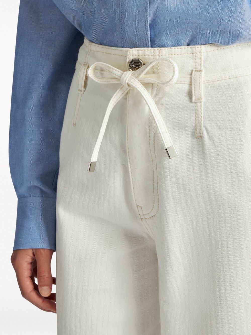 belted high-rise wide-leg jeans - 5