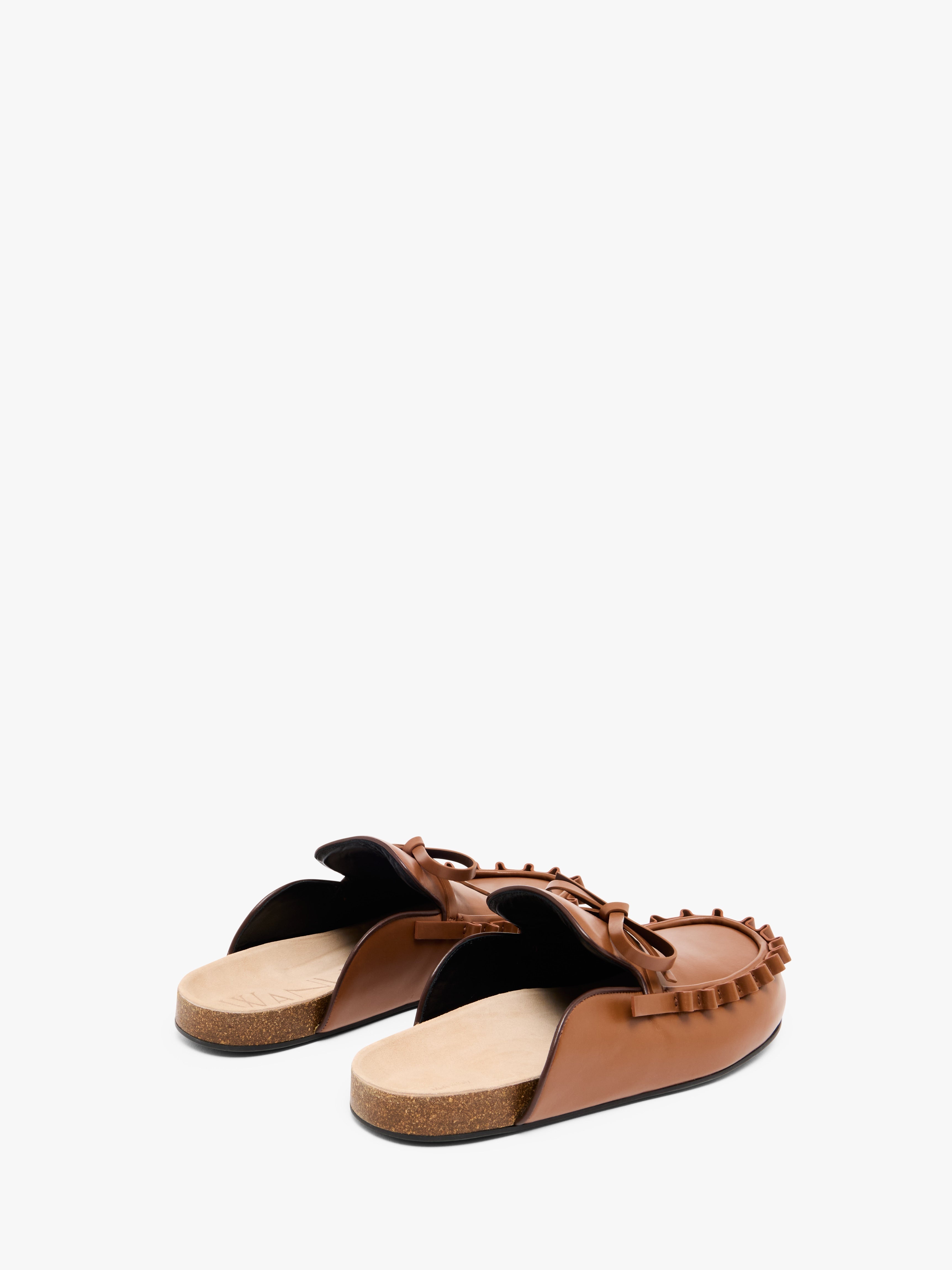 RUFFLE LOAFER LEATHER MULES - 3