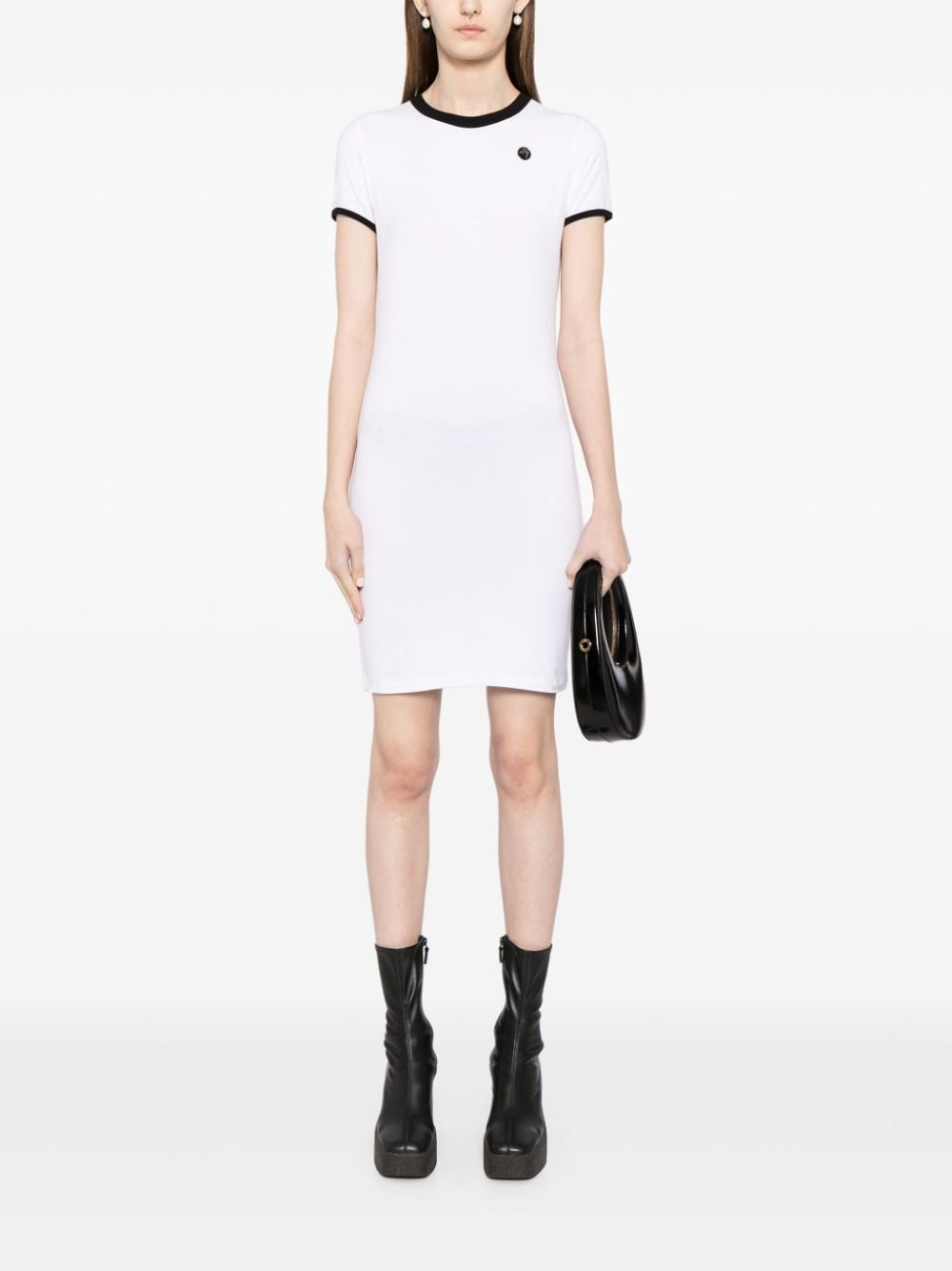 logo-plaque fine-knit minidress - 2