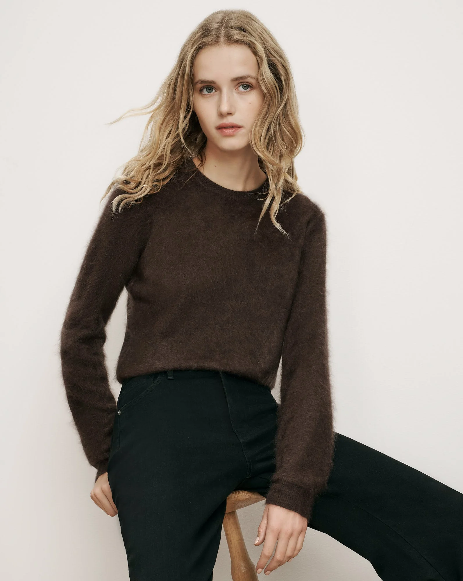FRANKIE BRUSHED CASHMERE PULLOVER - 1