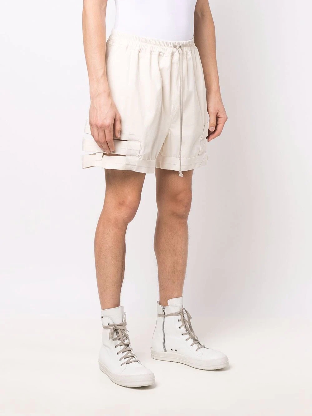 drawstring-waist cut-out shorts - 3